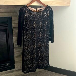 Black lace/Beige Cocktail dress